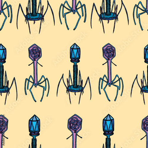 Vector pattern of viruses bacteriophage