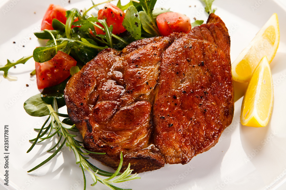 Grilled steak with vegetables Grilled steak with vegetables