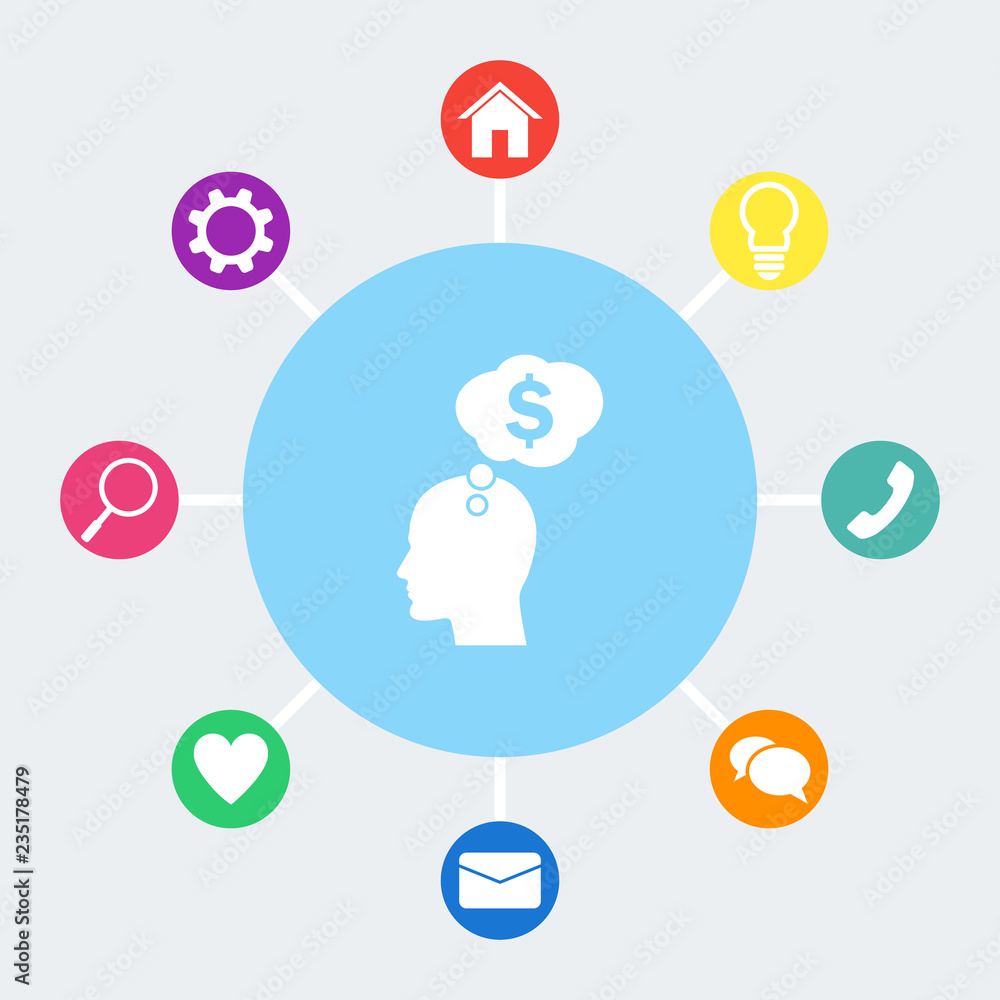 Human profile with speech bubble vector icon. Human profile with speech bubble vector icon.