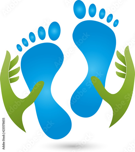 Füße und Hände, Fußpflege, Massage, Logo, Icon
