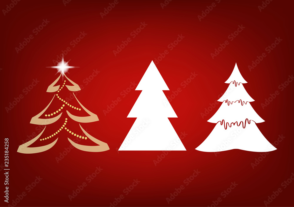 Fototapeta premium Merry Christmas and a Happy New Year. Christmas cards. Simple design.
