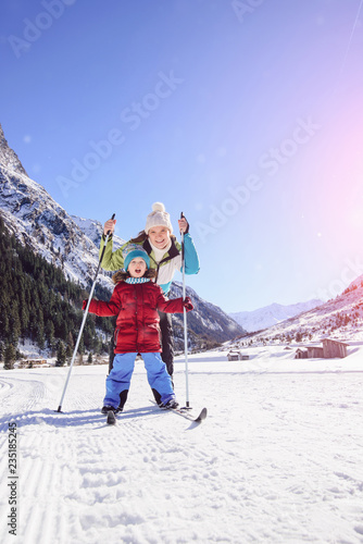 active winter holiday with child