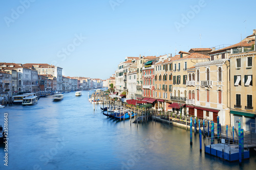 Grand Canal in Venice in a sunny morning, clear blue sky in summer in Italy © andersphoto