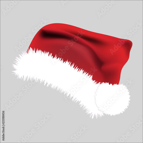 Santa Hat Icon Symbol Design. Vector Christmas  illustration isolated on white background