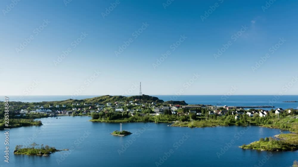 Lake Sorvagvatnet and the village of Sorvagen on the Lofoten islands, Norway. Lake Sorvagvatnet and the village of Sorvagen on the Lofoten islands, Norway.