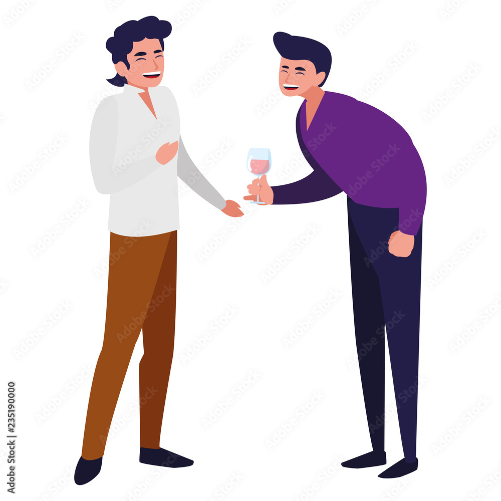 Fototapeta premium cartoon happy men 