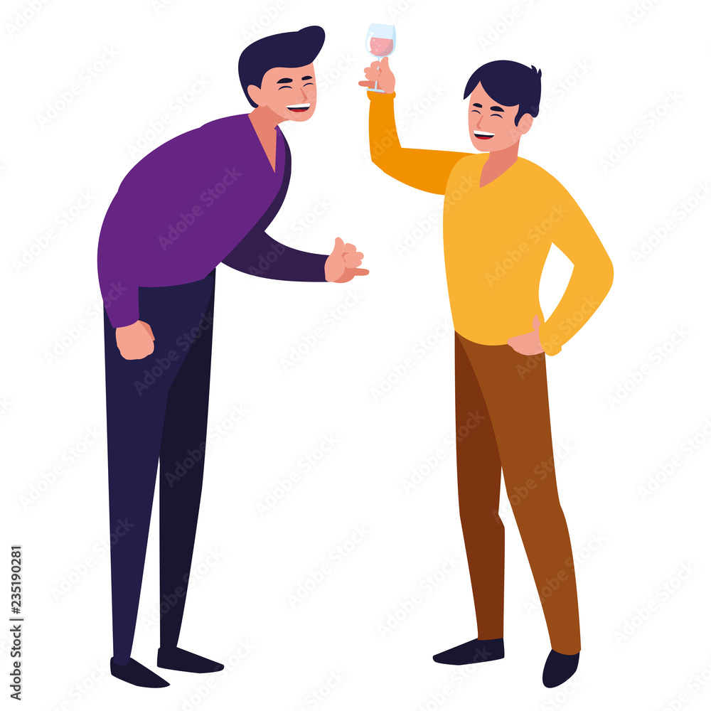 Fototapeta premium cartoon happy men 