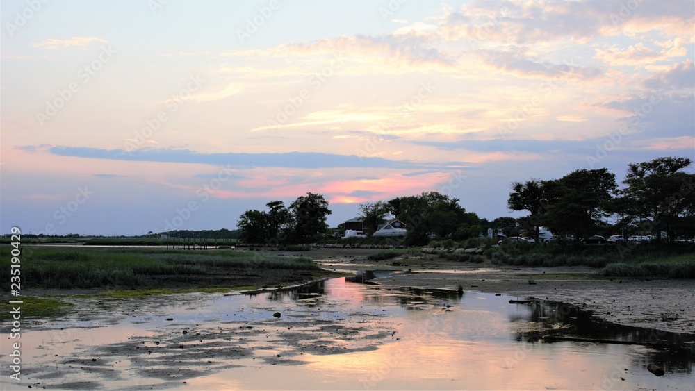 Obraz premium Sky, Nature, Water, clouds, evening