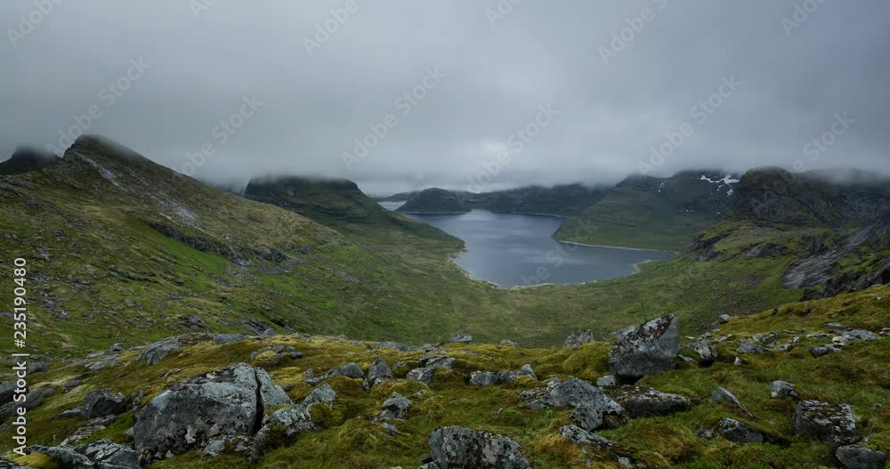 Timelapse of clouds forming over the Selfjorden on the Lofoten archipelago in Norway. Timelapse of clouds forming over the Selfjorden on the Lofoten archipelago in Norway.