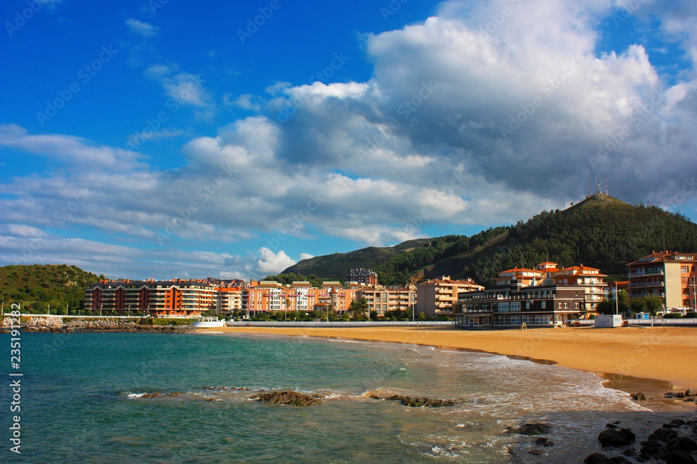 Beach Brazomar in Castro Urdiales, Cantabria, Spain.