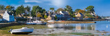 Brittany, Ile aux Moines island, beautiful harbor, low tide 
