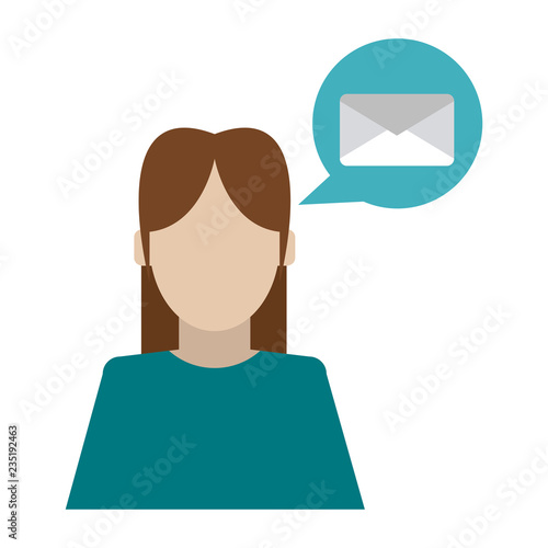 Woman talking about email