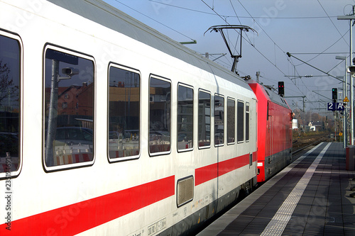 Passenger train at Bünde .Germany station.