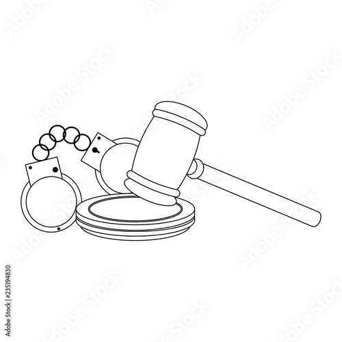 Justice and law black and white