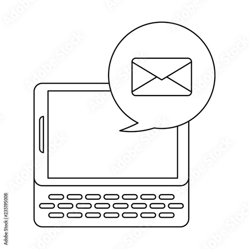 Sending email from smartphone black and white