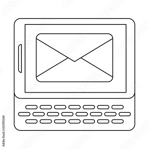 Sending email from smartphone black and white