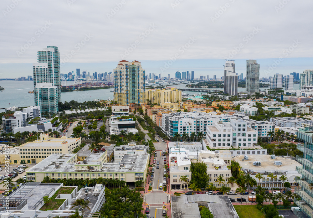 custom made wallpaper toronto digitalAerial drone photography Miami Beach FL USA