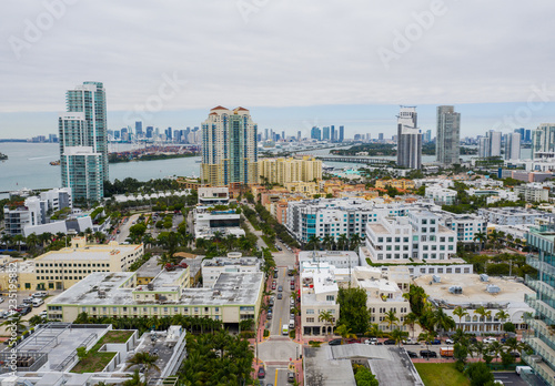 Aerial drone photography Miami Beach FL USA
