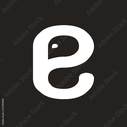 Abstract, E creative alphabet letters with duck faces
