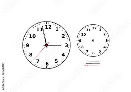 clock isolated on white background and controllable arrows