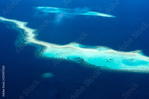 Aerial view landscape of Indian Ocean