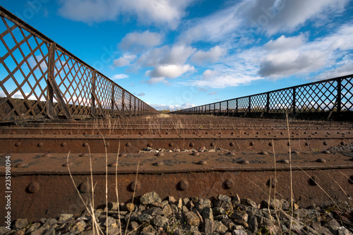 Bennerley viaduct, an abandoned Victorian iron railway bridge near Ilkeston Derbyshire, UK photo