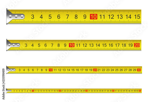 Measure tape set. Vector illustration