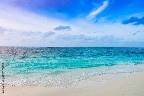 Landscape of beautiful sunset in Maldives