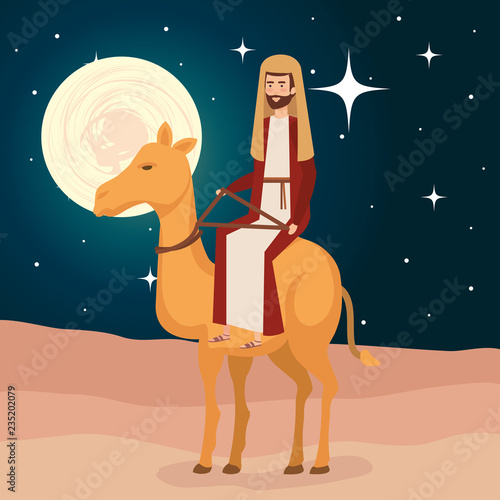 saint joseph in camel christmas character
