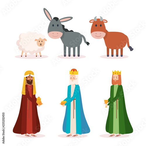 wise kings and animals manger characters