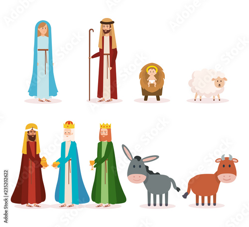 group of manger characters