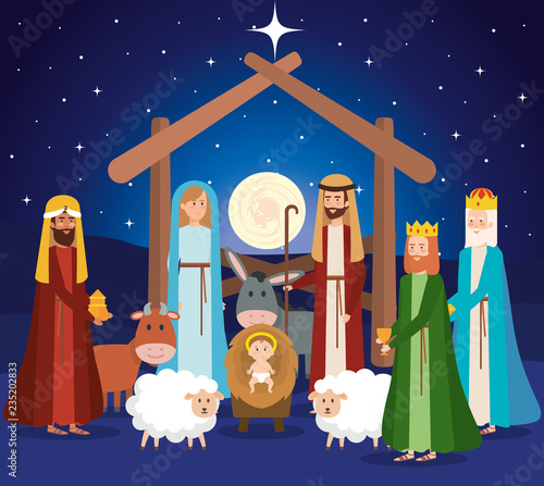 holy family manger characters
