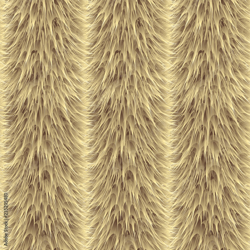 Seamless of beige vector furry pattern. Fluffy background. Safari backdrop.