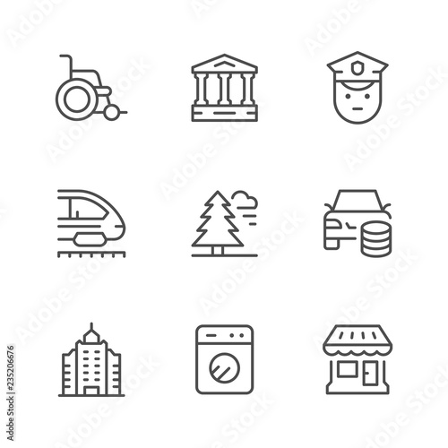 Set line icons of public navigation