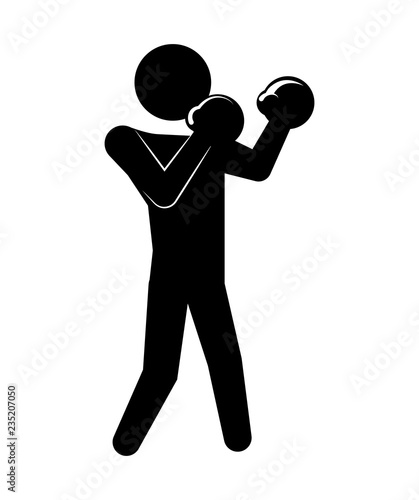 man silhouette practicing boxing