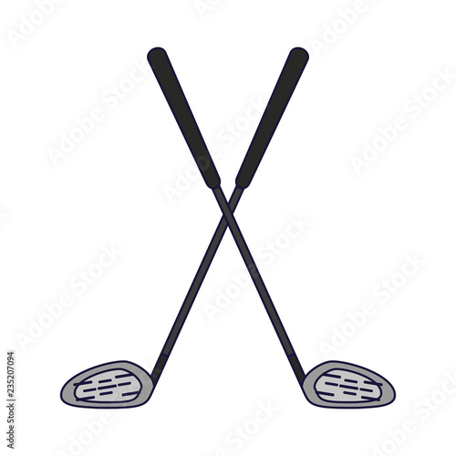 Golf clubs crossed