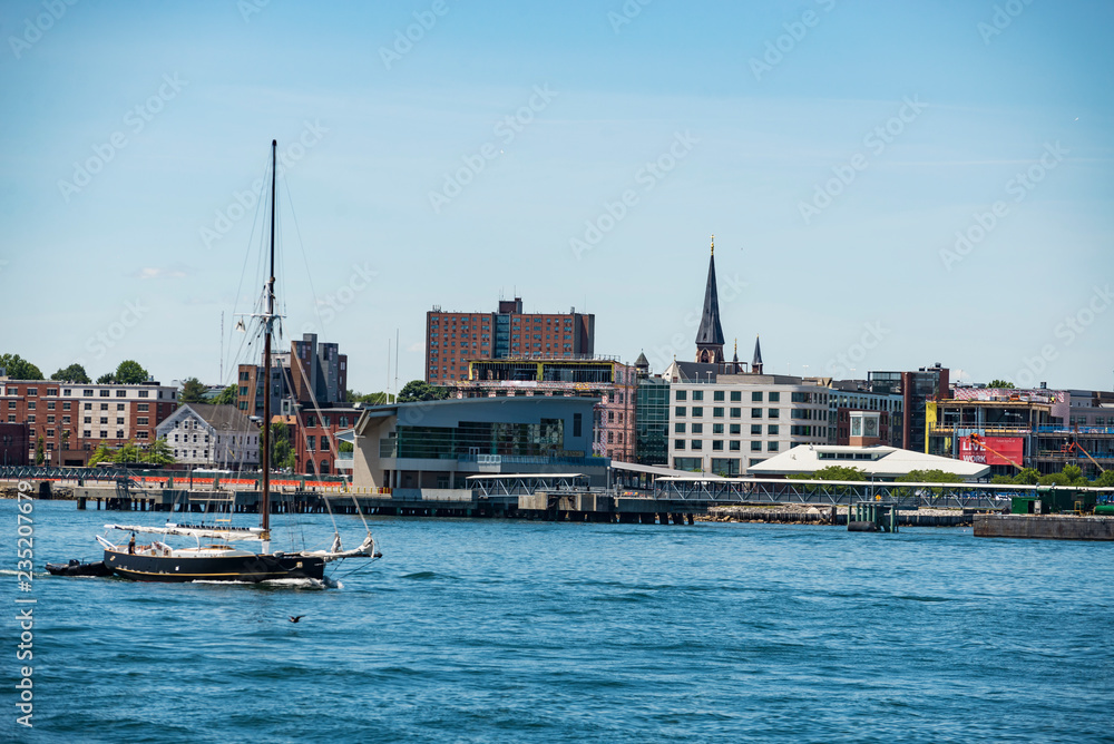 Obraz premium View of Portland Harbor in Maine, USA