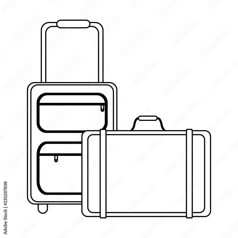 Travel and summer elements in black and white Travel and summer elements in black and white