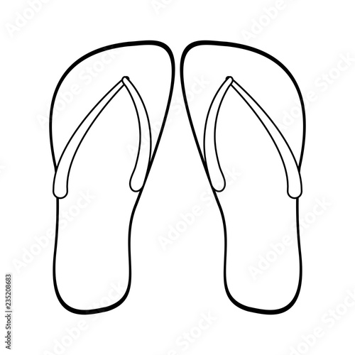 Flip flops sandals in black and white