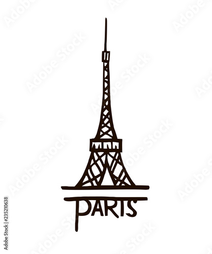 Eiffel Tower hand drawn