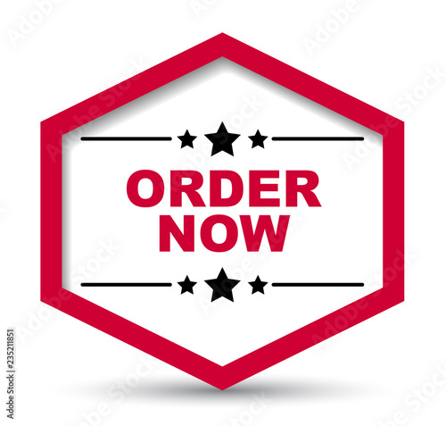 red vector banner order now