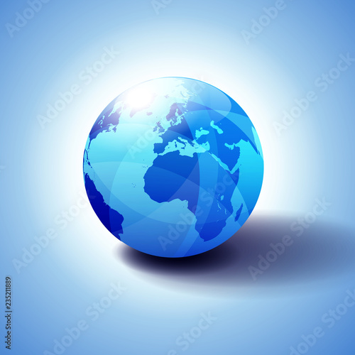 Europe and Africa  Background with Globe Icon 3D illustration