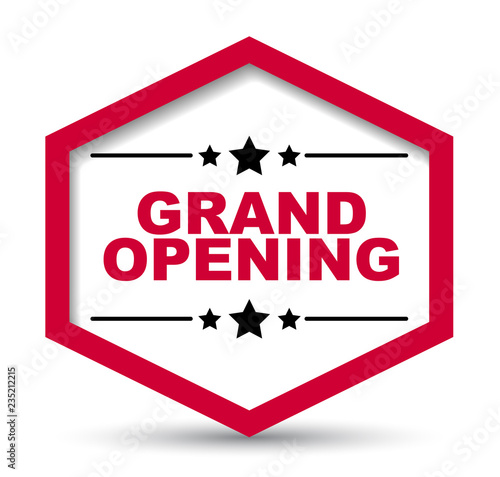red vector banner grand opening