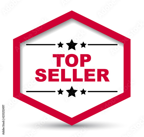 red vector banner top seller