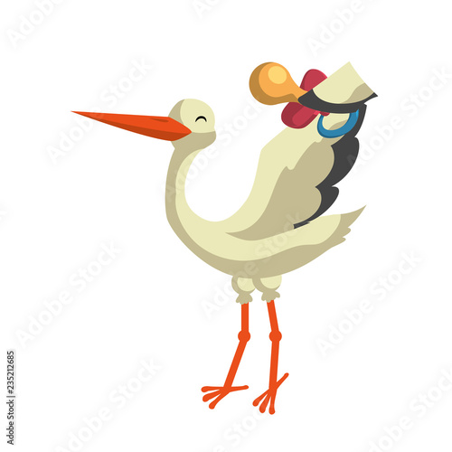 cute stork baby shower card