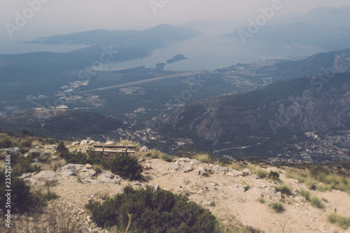 View of the bay from the mountain in Montenegro