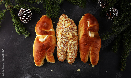 stutenkerl or weckmann. baked traditional german pastery. photo