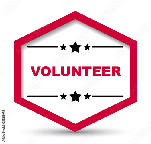 red vector banner volunteer