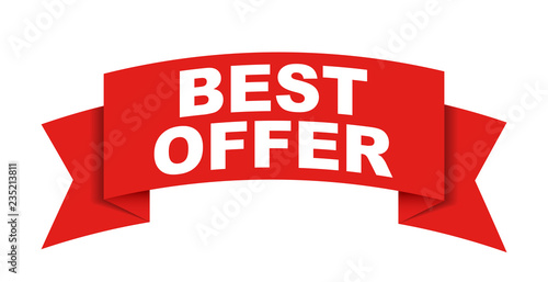 red vector banner best offer