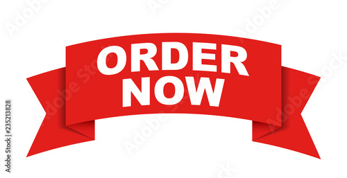 red vector banner order now